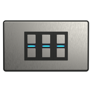 Lightwave 3 Gang Smart Dimmer- stainless steel