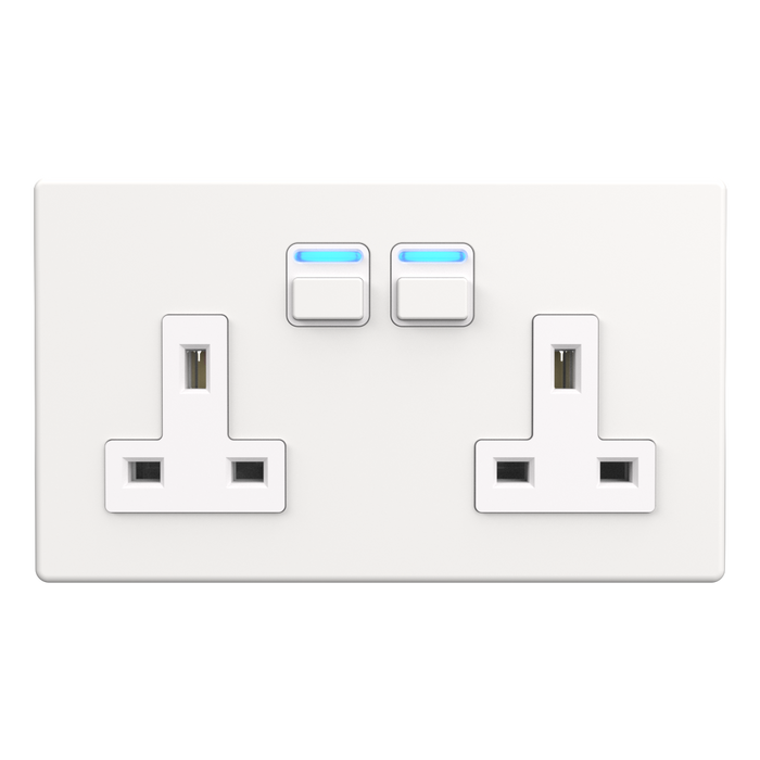 Lightwave 2 Gang Smart Socket (white)