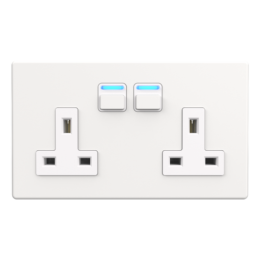 Lightwave 2 Gang Smart Socket (white)