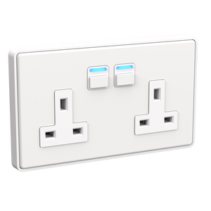 Lightwave 2 Gang Smart Socket (white)