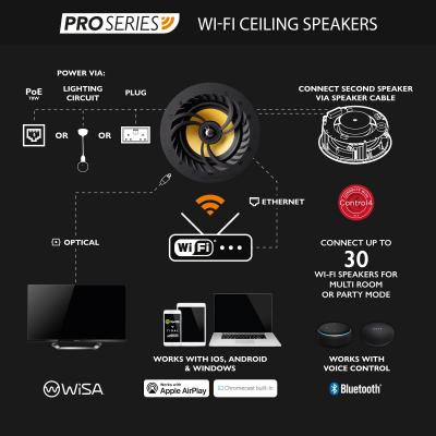 Lithe Audio Pro Series IP44 Bluetooth & Wireless Ceiling Speaker